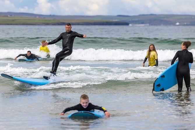 2 hour group lesson (3-16 people) - The full 2-hour lesson plan, wetsuit to first real waves