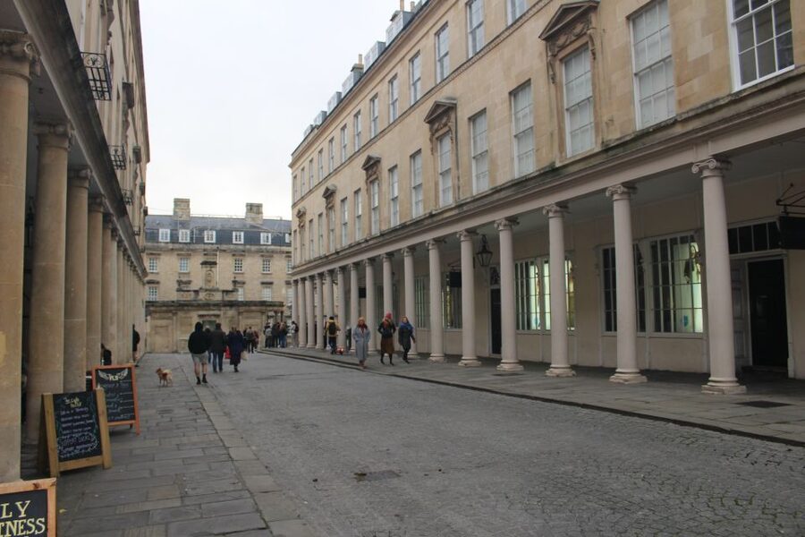 Bath: Bridgerton Filming Locations Walking Tour with Music - Modiste Dress Shop and Bath Street, Where Style Meets Location