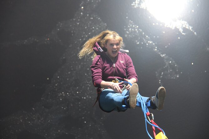 Bungee jump from 40 meters in the stunning valley of Killiecrankie, Scotland - The big moment: freefall, River Garry views, winch back