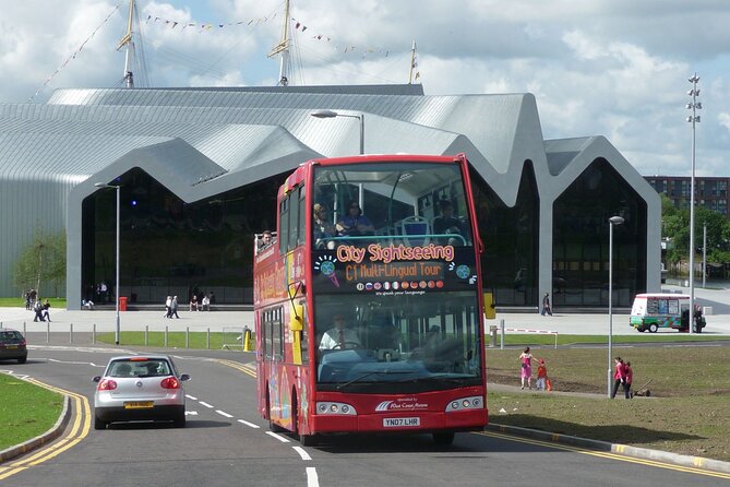 City Sightseeing Glasgow Hop-On Hop-Off Bus Tour - SEC Centre to Clydeside Distillery: River Infrastructure with Big-View Moments