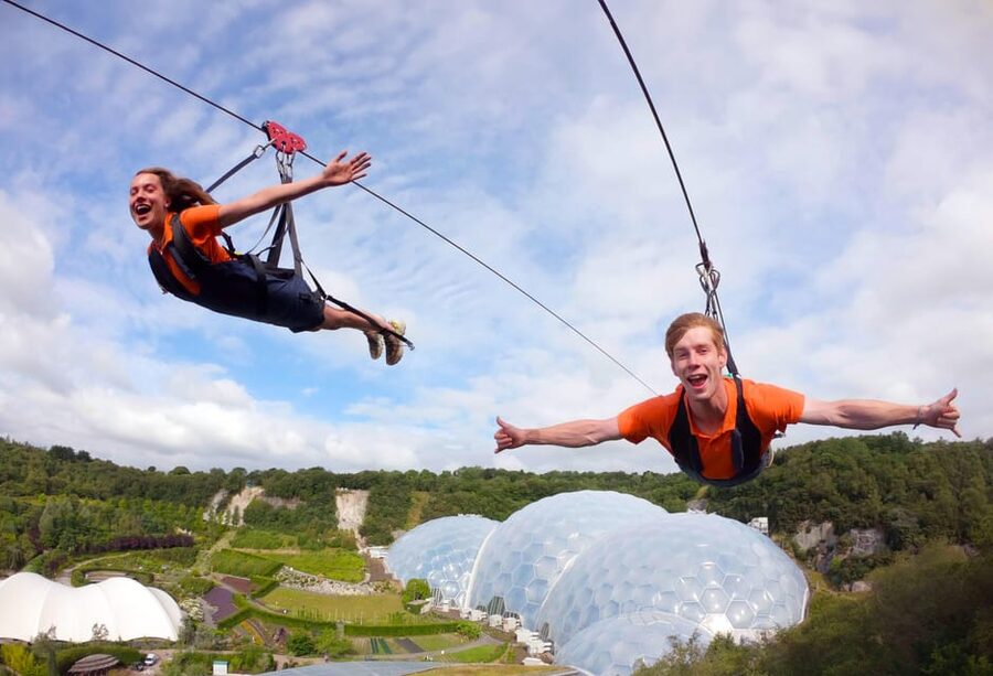Cornwall: Eden Project Zip Wire Experience - Hangloose check-in at Eden Project: what to do first