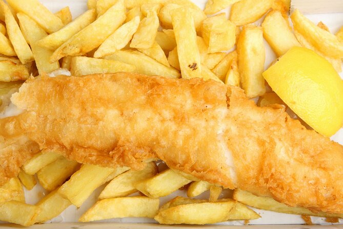 Devour London: Borough Market & Leadenhall Food Tour with Wine - Fish and chips at Fish! Borough Market: the dish with unexpected roots