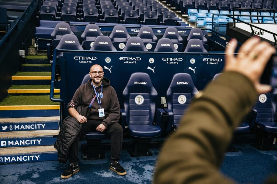 Etihad Stadium: The Manchester City Stadium Tour - Press conference room, virtual Pep Guardiola, and a real Q&A vibe