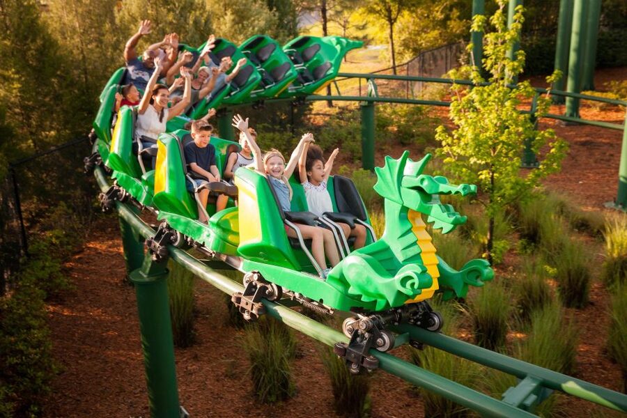 From London: LEGOLAND® Windsor Resort Entry & Coach Transfer - The Duelling Rollercoaster Plan: Minifigure Speedway First