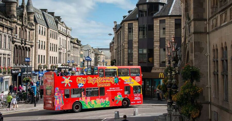 Inverness: City Sightseeing Hop-On Hop-Off Bus Tour - Stop by stop: Bus Station, Bridge Street, and the Bellfield Park War Memorial area