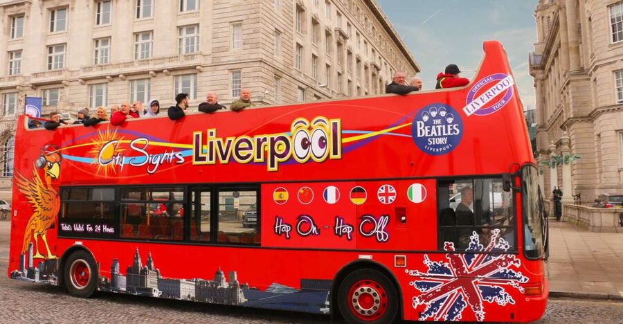 Liverpool: Open-Top Sightseeing Hop-On Hop-Off Bus Tour - First stop: boarding at Royal Albert Dock