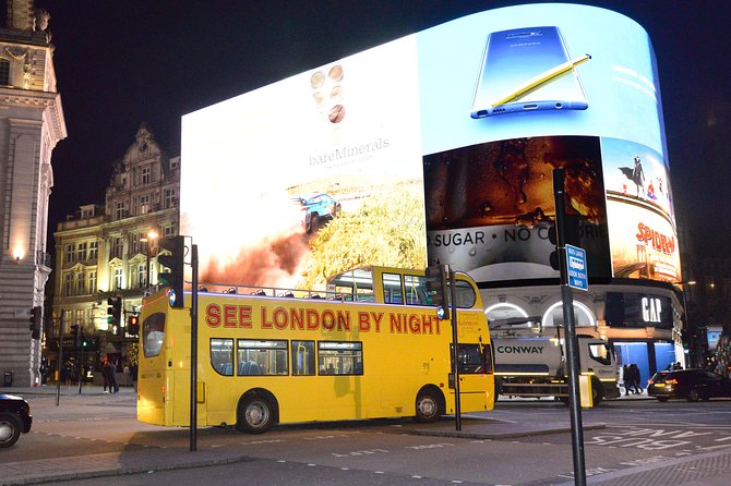London by Night Sightseeing Tour - Open Top Bus - Piccadilly lights to Fortnum and Mason: the West End start you can feel