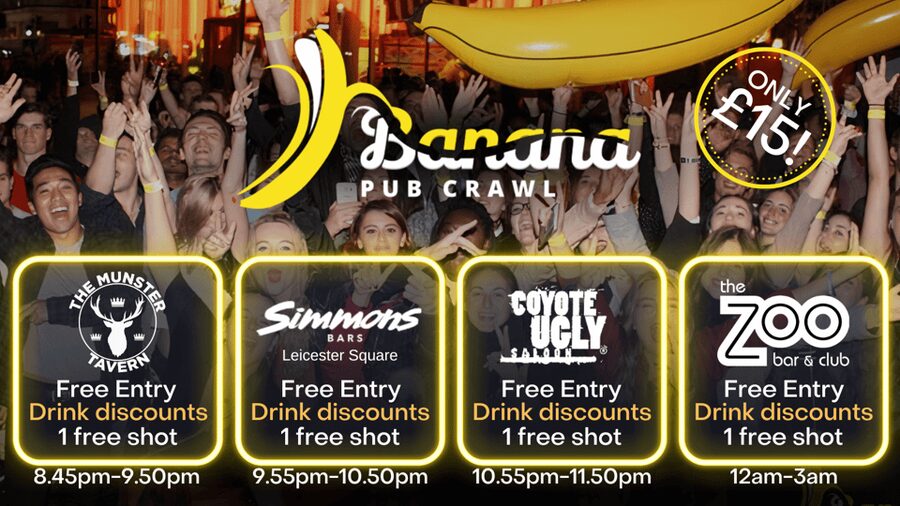 London : Central London Bar Crawl with discounts on drinks - Four central London venues in one night: how the timing works