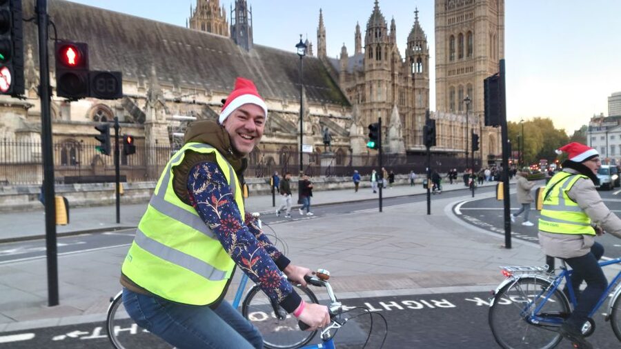 London Christmas Lights Bike Tour - London Eye to Big Ben, Parliament Lights
