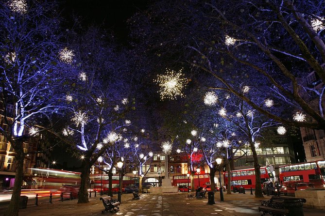 London Christmas Lights Tour by Vintage Double-Decker Bus - Big Ben and the Houses of Parliament area, why the night angle helps