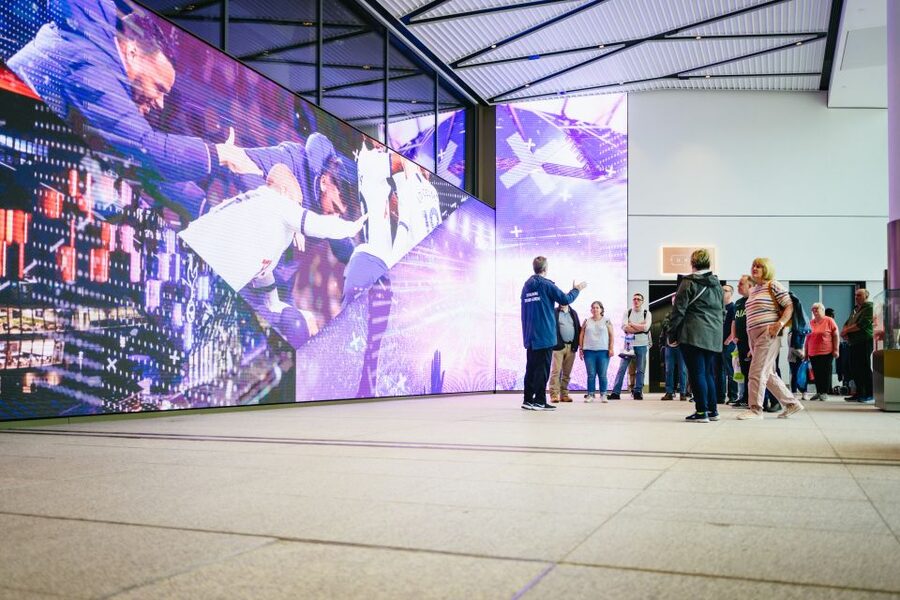 London: Tottenham Hotspur Stadium Tour - Media areas and the Press Auditorium role moment
