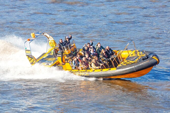 PRIVATE HIRE SPEEDBOAT 'THAMES BARRIER EXPERIENCE - 70 minutes from Embankment - Guided Commentary Stops: The Captain Kidd Execution Dock Moment