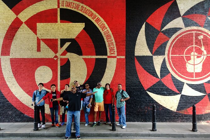 Shoreditch Street Art Tour London - Brick Lane: side streets, bronze details, and the three-story photo moment