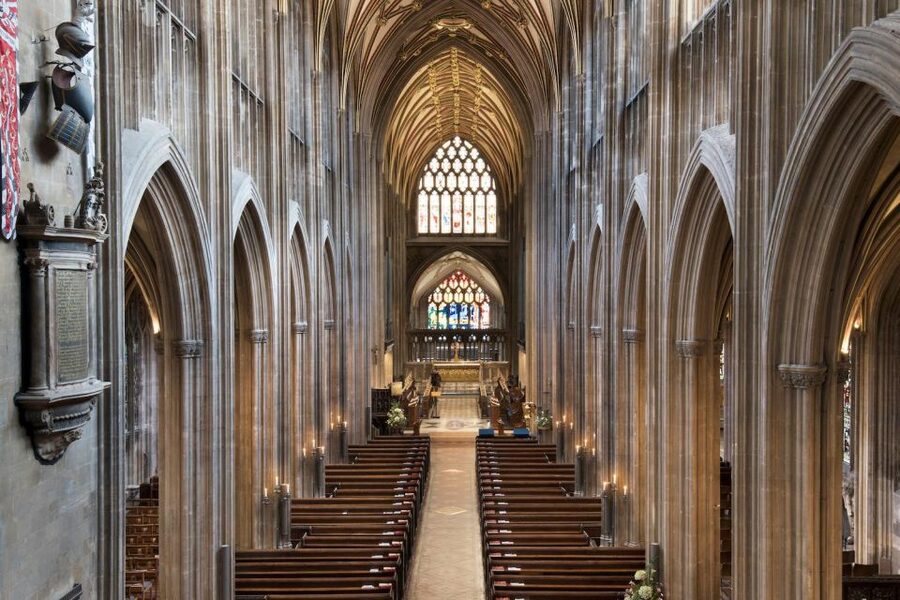 St Mary Redcliffe Church Bristol: Guided Tour - Porch exteriors, carvings, and the tower-and-spire viewpoint