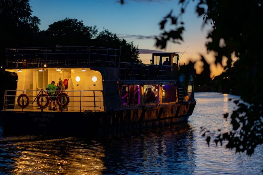 York: Party Cruise with Drink, Dinner, and DJ - River Views After Dark: York’s Lights from the Water